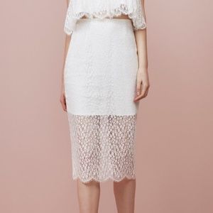 Keepsake Small Wanderer Lace Skirt Ivory White